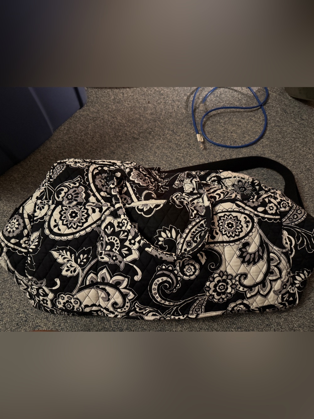 Black & White Quilted Travel Duffel Bag - Vera Bradley